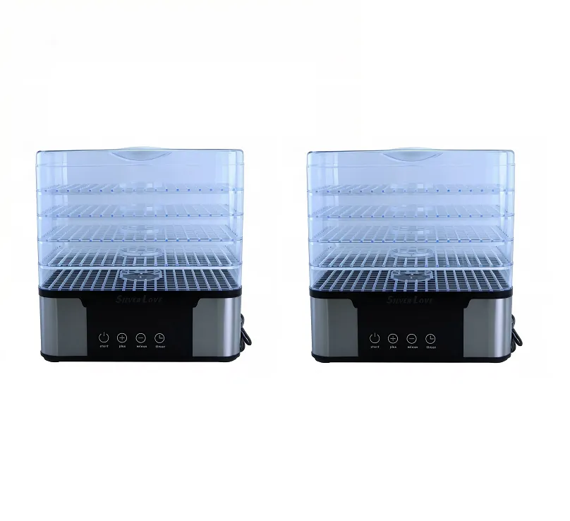 2Pack-5-Layer Transparent Dried Fruit And Food Dehydrator