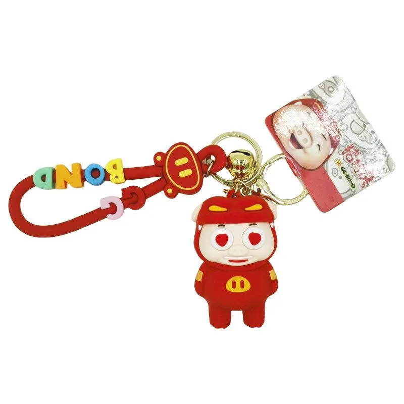 Cartoon Heart-Eyed Pigman Keychain