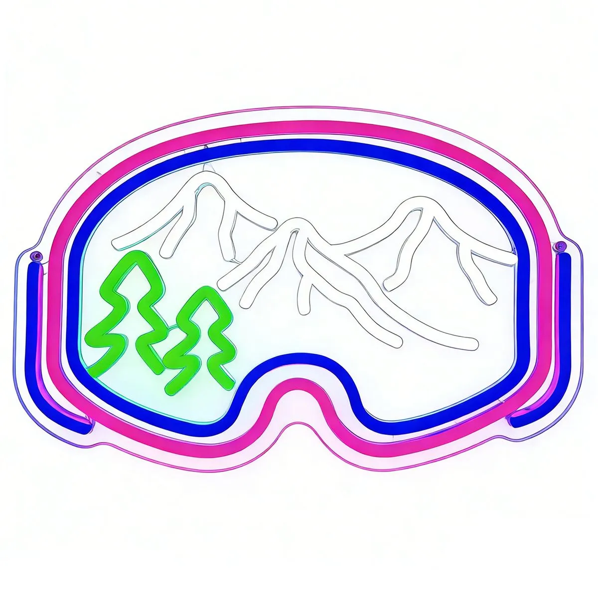 Ski Goggles Neon Sign, LED Neon Light Winter Sports Party Decor for Bar