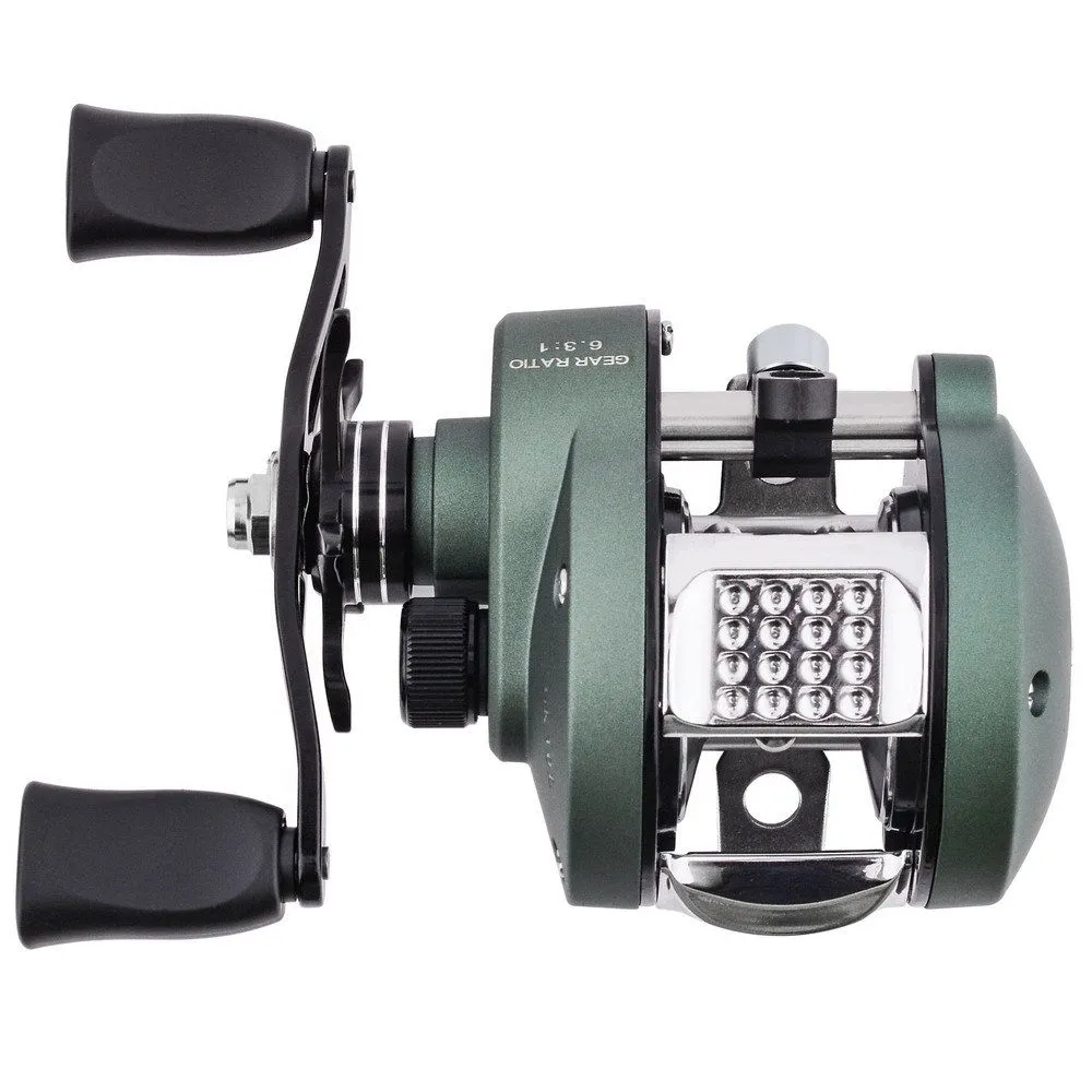 Metal Drum Fishing Reel GK30L - 6.3:1 Gear Ratio 12-Gear Magnetic Brake