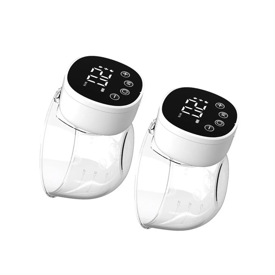 2 Pieces Wearable Electric Breast Pump for Breastfeeding Silicone Hands-free