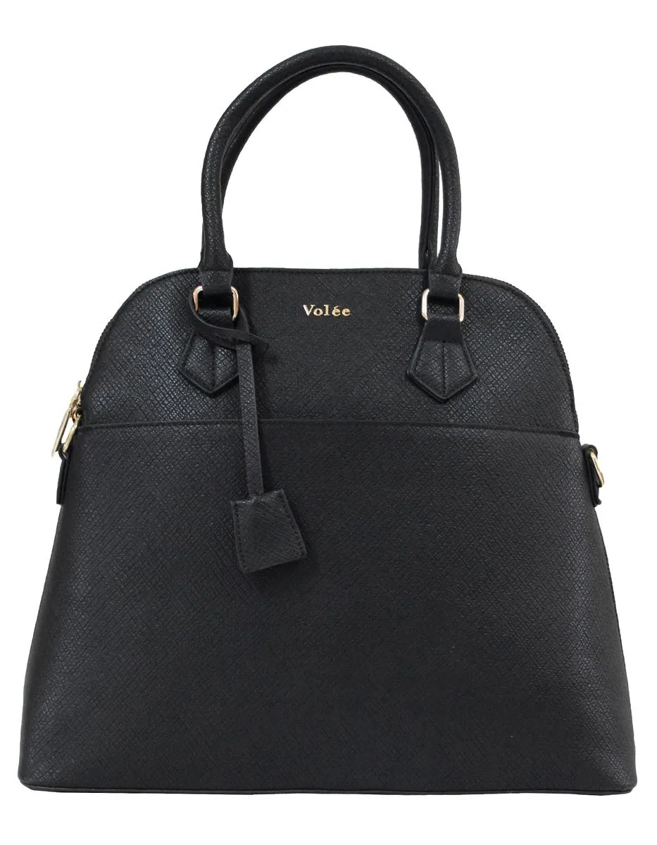 Fino BK-113 Faux Leather Elegant Hand and Shoulder Bag - Black