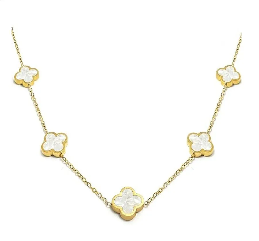 18K Gold Four Leaf Clover Plated Pendant Necklaces