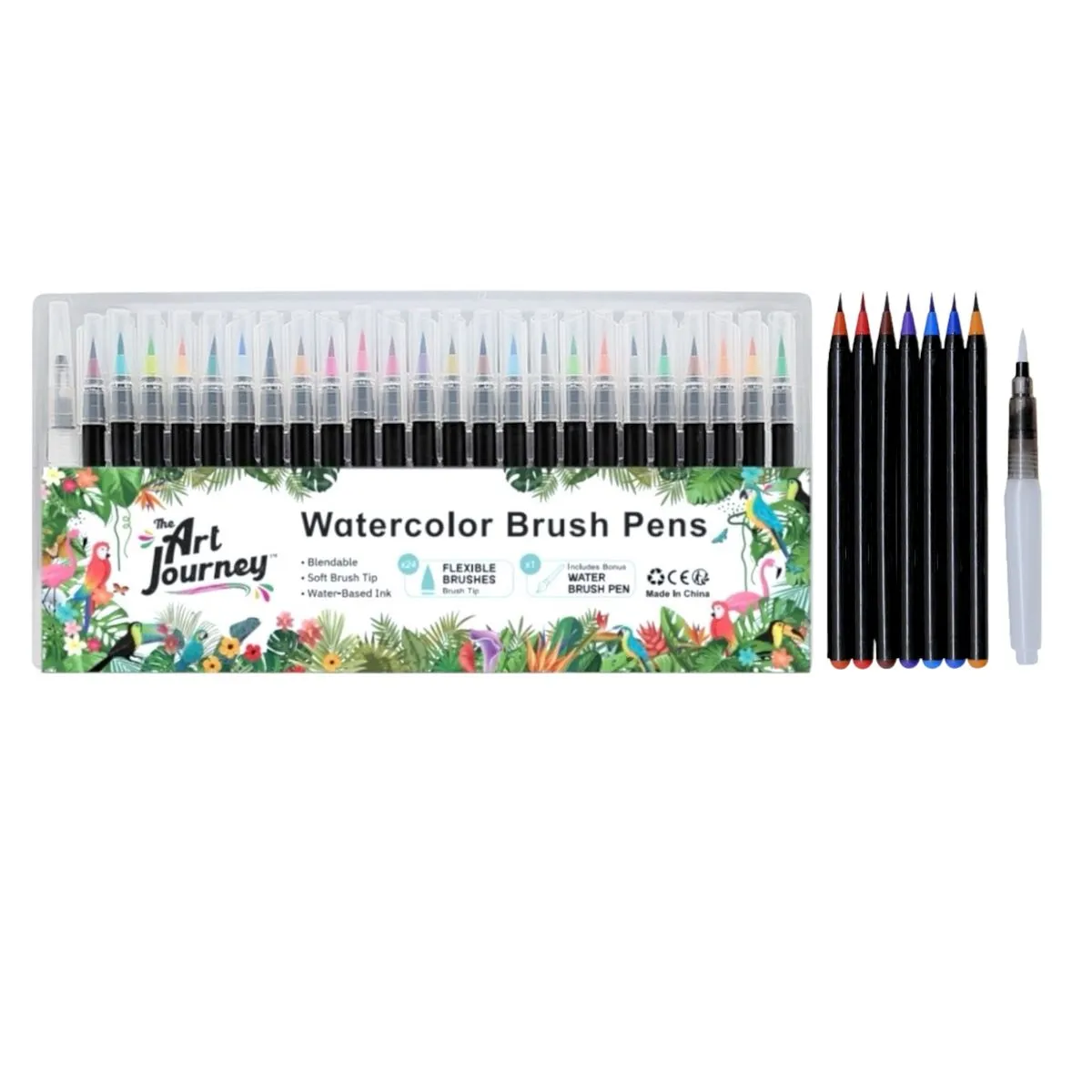 The Art Journey Watercolour Brush Pen Set-24 Colours + 1 Water brush
