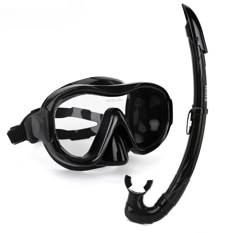 Diving Mask Semidry Breathing Tube Snorkeling Mask Snorkeling Set - Black