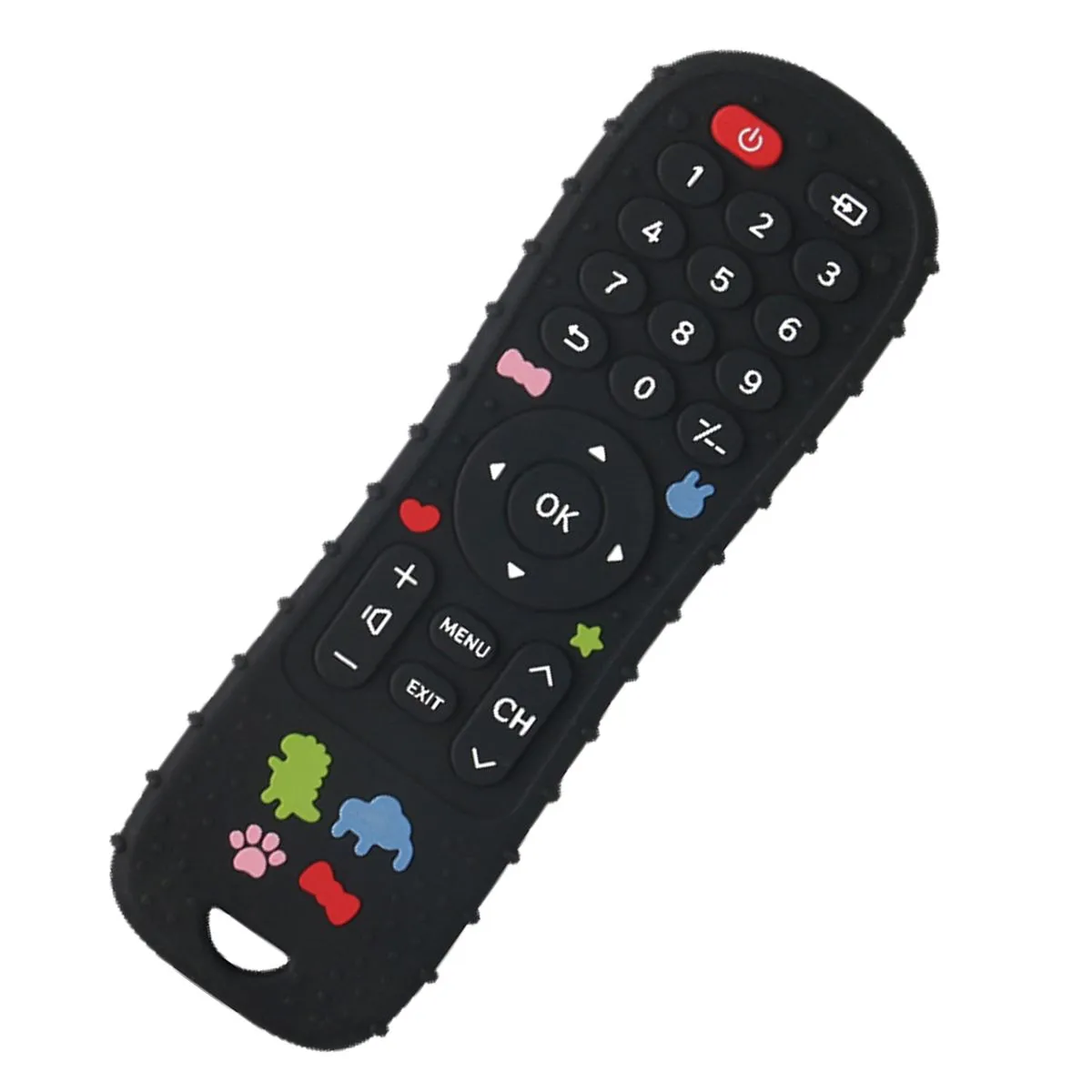 Silicone Baby Toys TV Remote Control Shape Teether Toy Teething Chewing Toy - Black