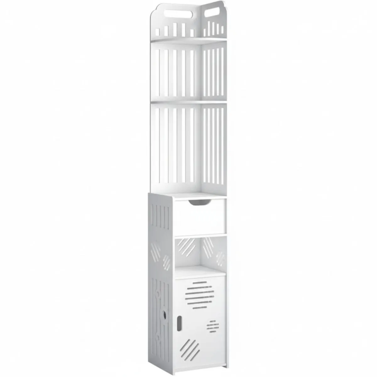 Multilayer Bathroom Storage Organizer Corner Cabinet With Tissue Box