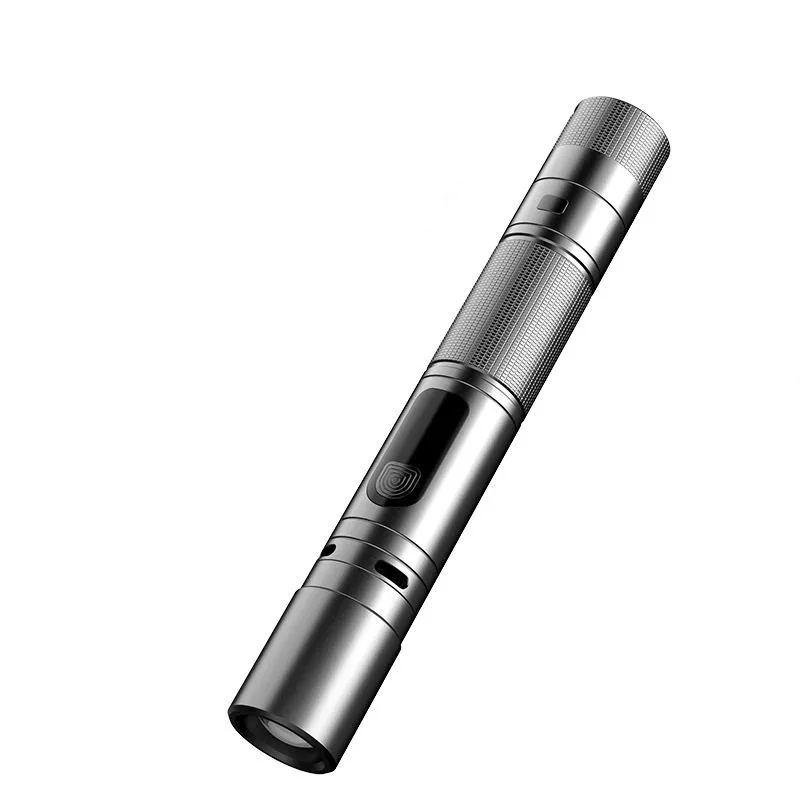 Outdoor Rechargeable Flashlight with Zoom, Arc Ignition and SOS Signal - Black