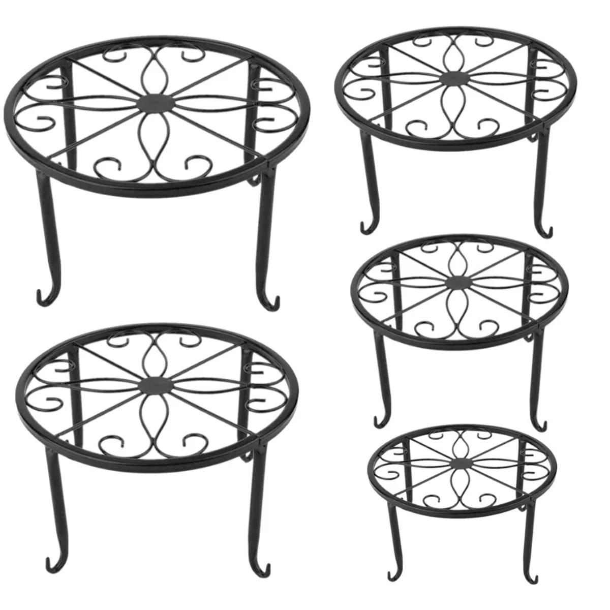 5 Pcs Potted Pot For Stand Set Flower Holder Outdoor Indoor Flowerpot Stand