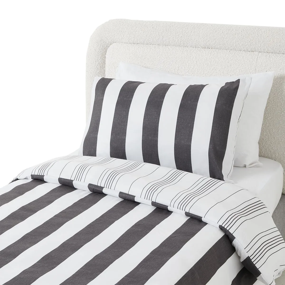 George & Mason Mircofibre Duvet Set Chambray Stripe