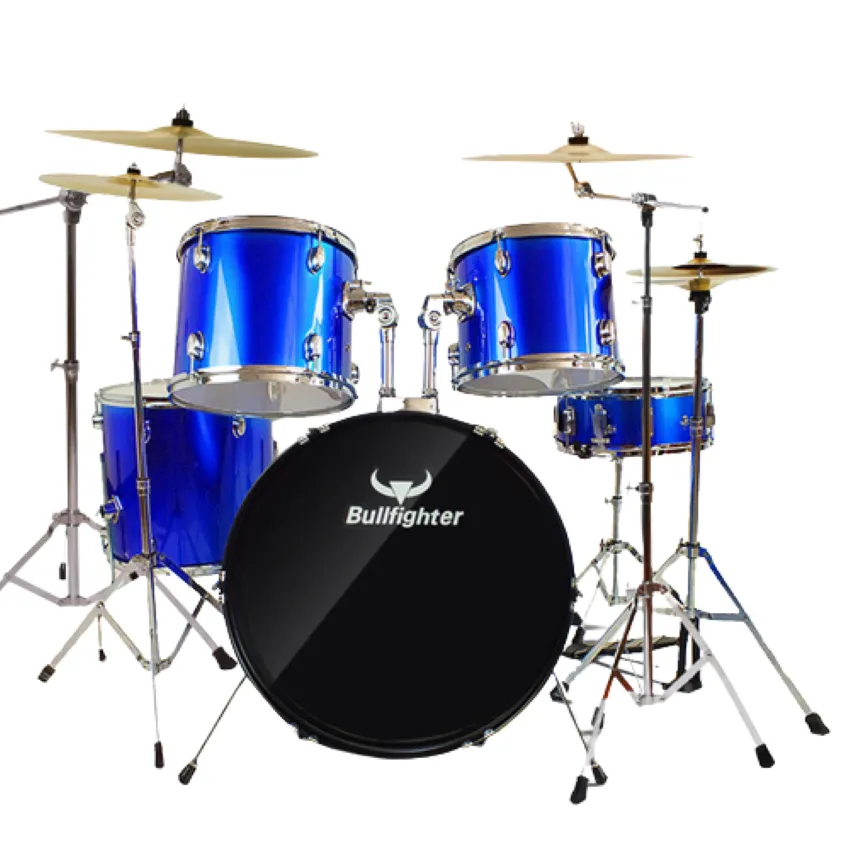 5-Piece Complete Full Size Adult Drum Set - Blue