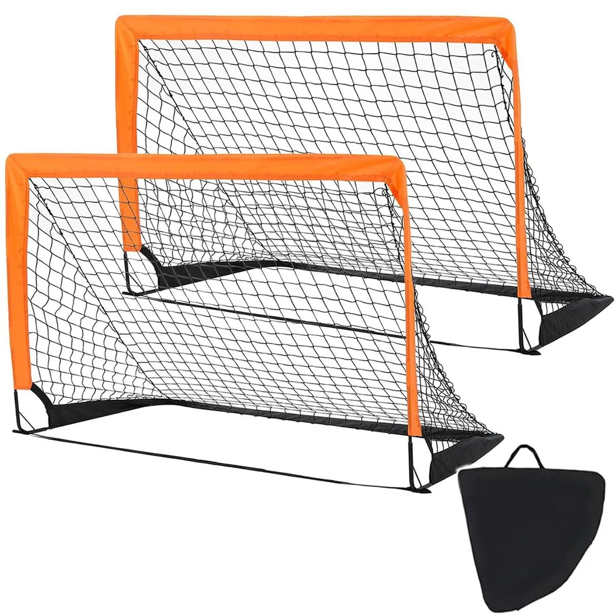 2Pcs Soccer Goals for Backyard, Training Football Net with Carry Bag