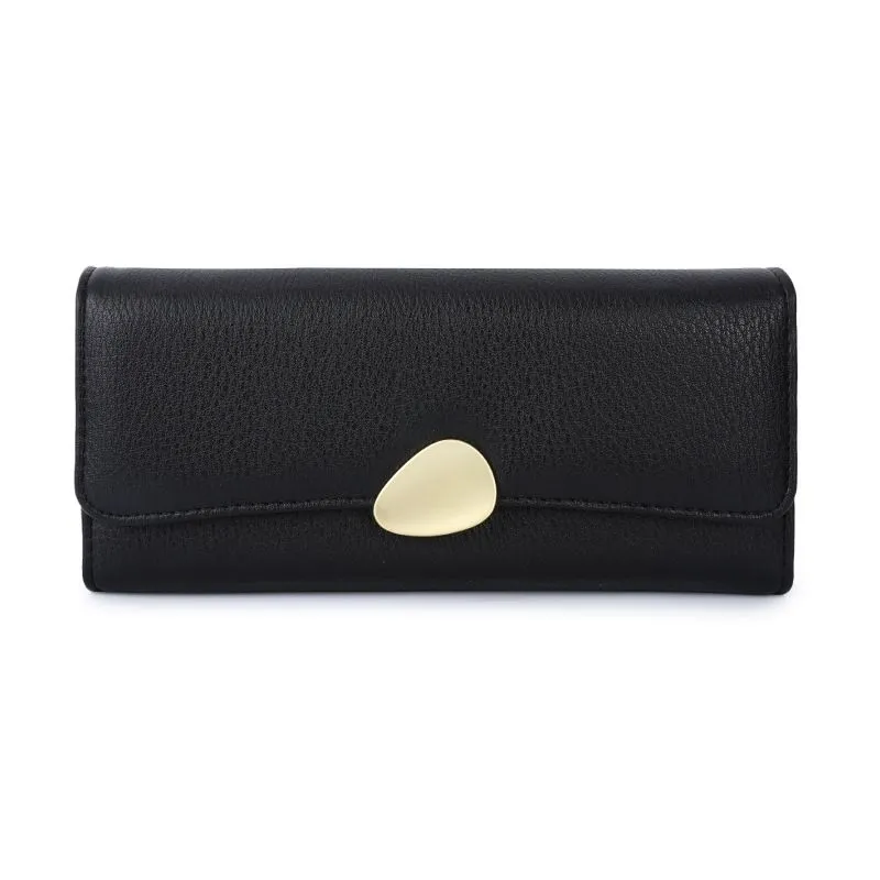 Long Leather Wallets - Slim, Spacious & Secure for Everyday Use - Black