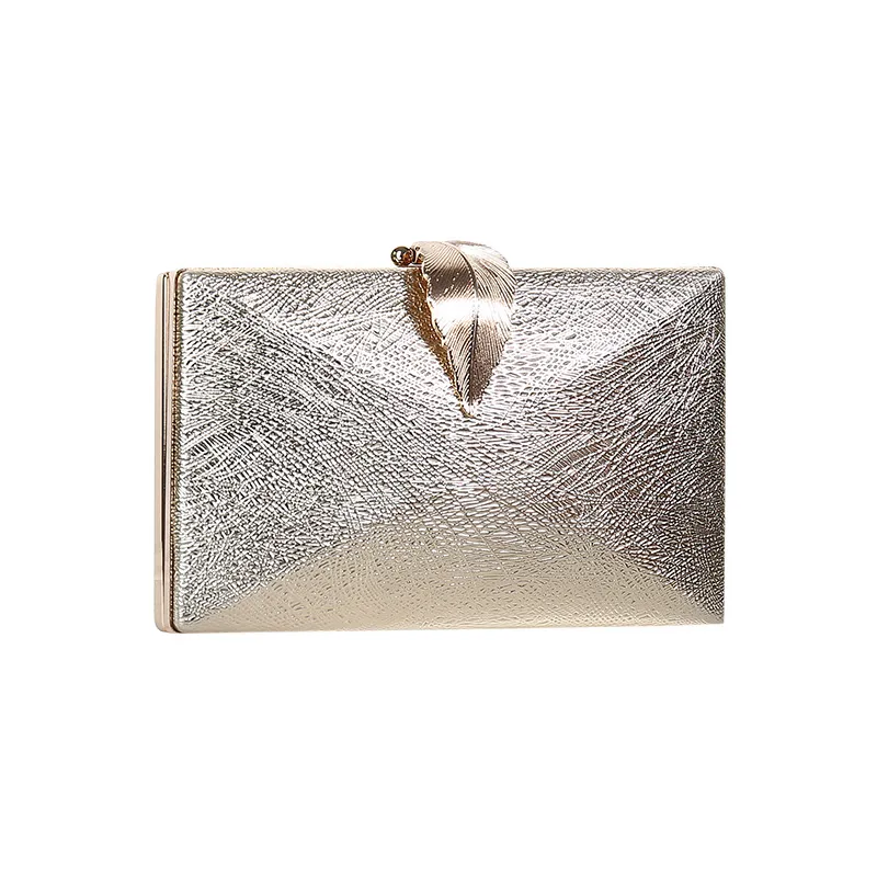 Fashion - Metal Leaf Buckle Banquet Handbag Chain Bag