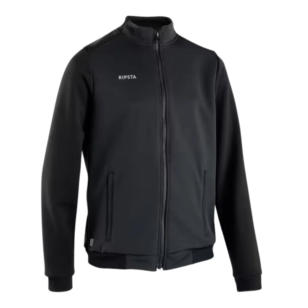 Kipsta Kids Football Training Jacket Essential - Black & Grey