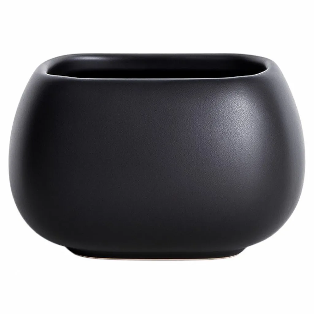2 Pack - Ceramic Morandi Style Flower Pot - Black