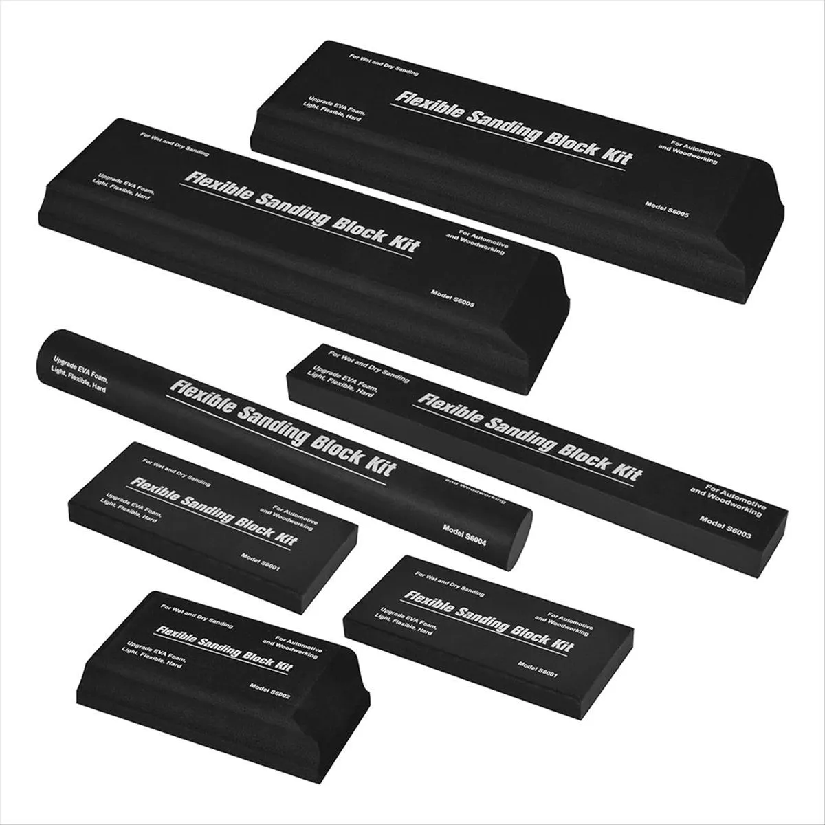 7 PCS Sanding Blocks Auto Body, Flexible Eva Foam Wet or Dry Sanding Block