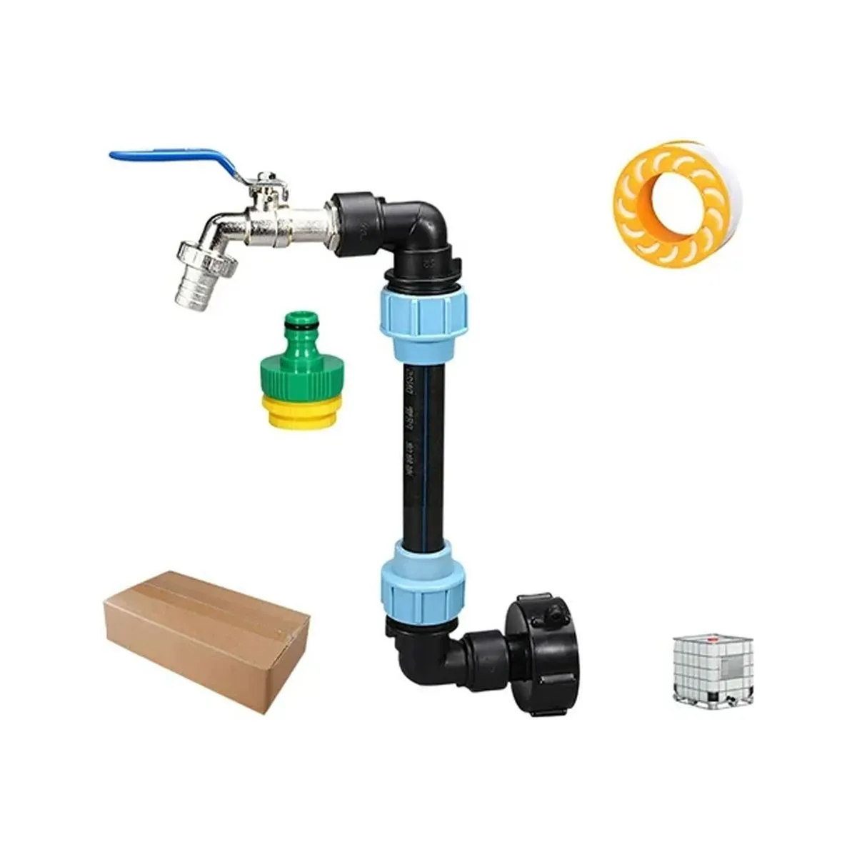 IBC Tote Copper Raised Connector with Brass Faucet