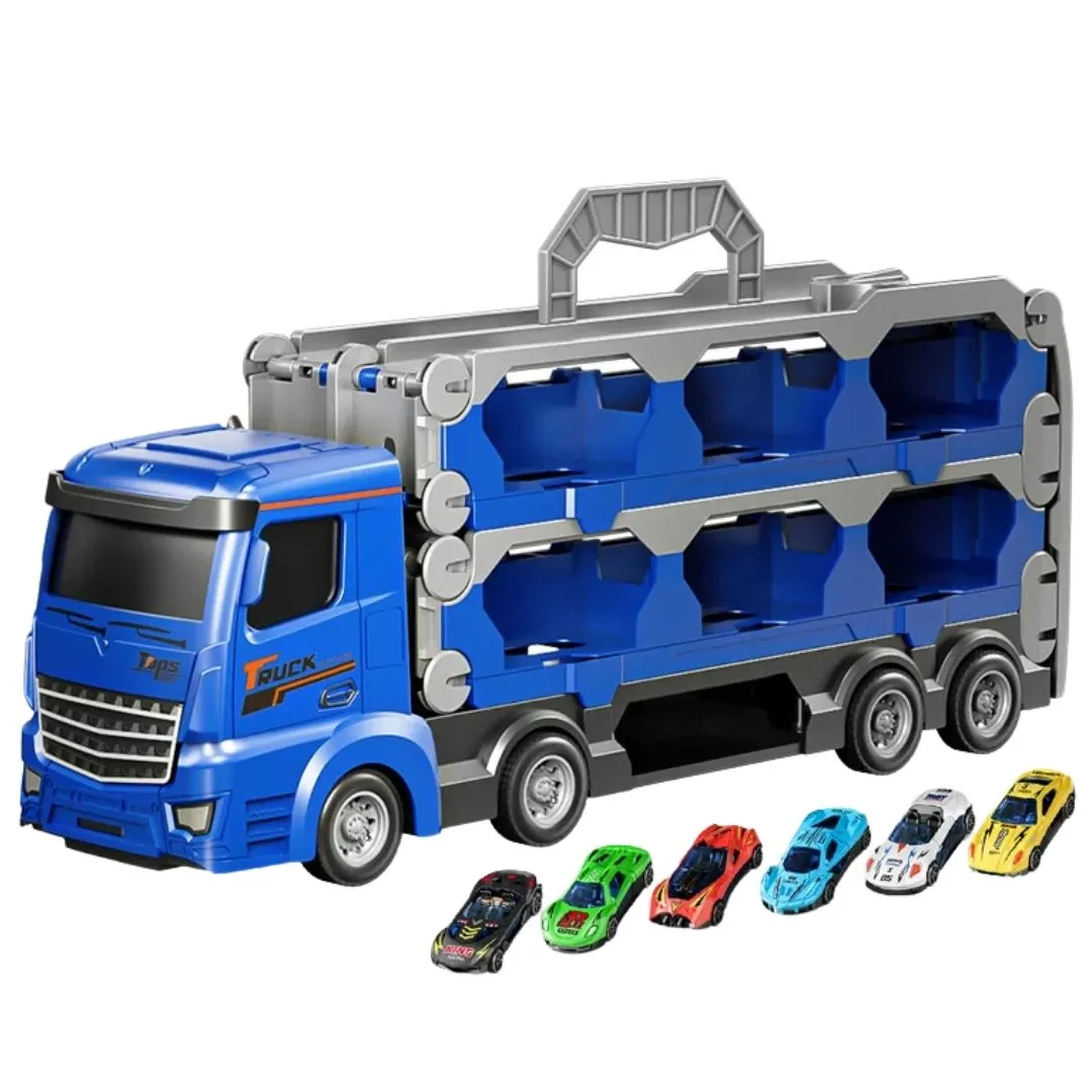 Race Car Toy Carrier Truck - Toy Trucks for Boys - Cars - Blue