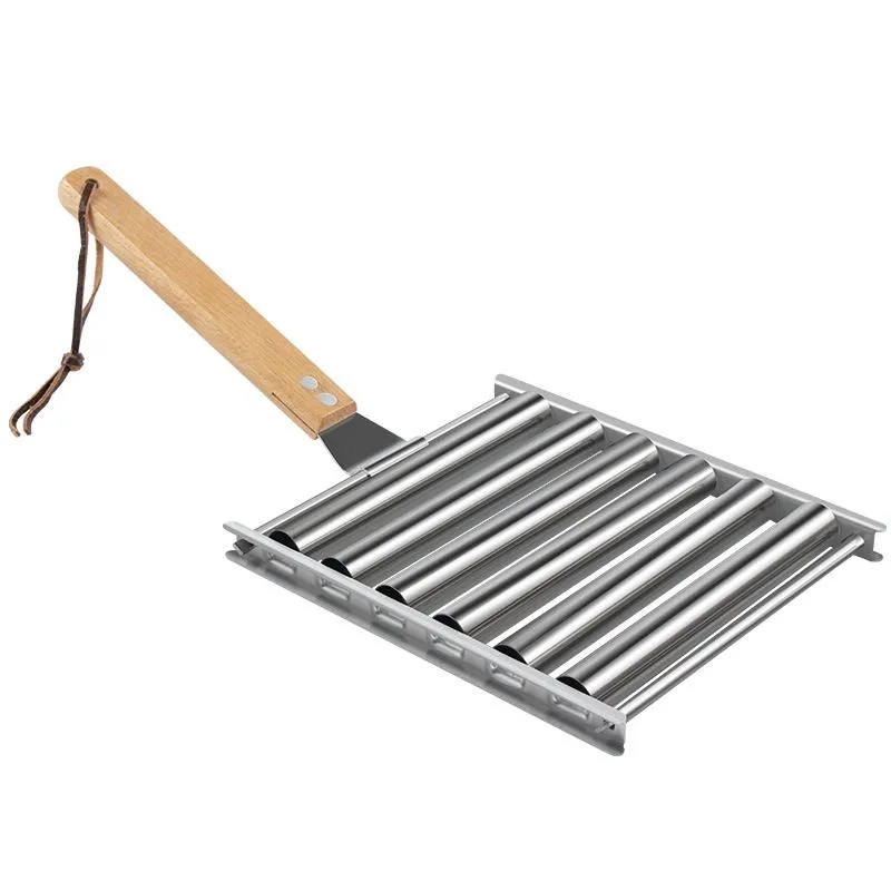 Stainless Steel Sausage Roller Rack BBQ Hot Dog 18X17.5CM