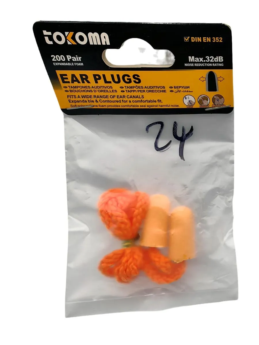 Noise Reduction Earplugs with Cord 32dB SNR
