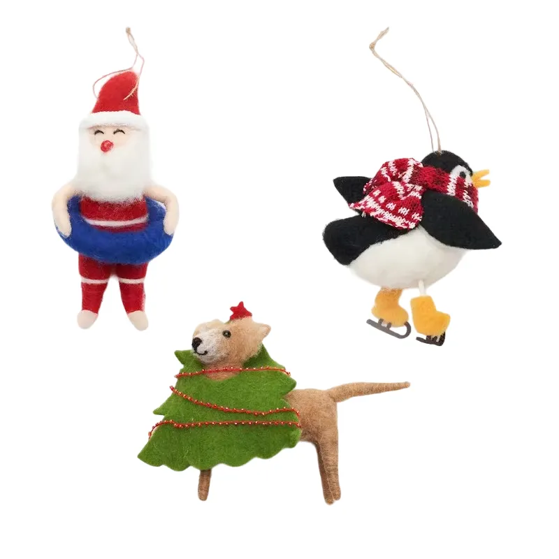 Tinsel & Timber - Santa and Friends Hanging Deco - 3pc