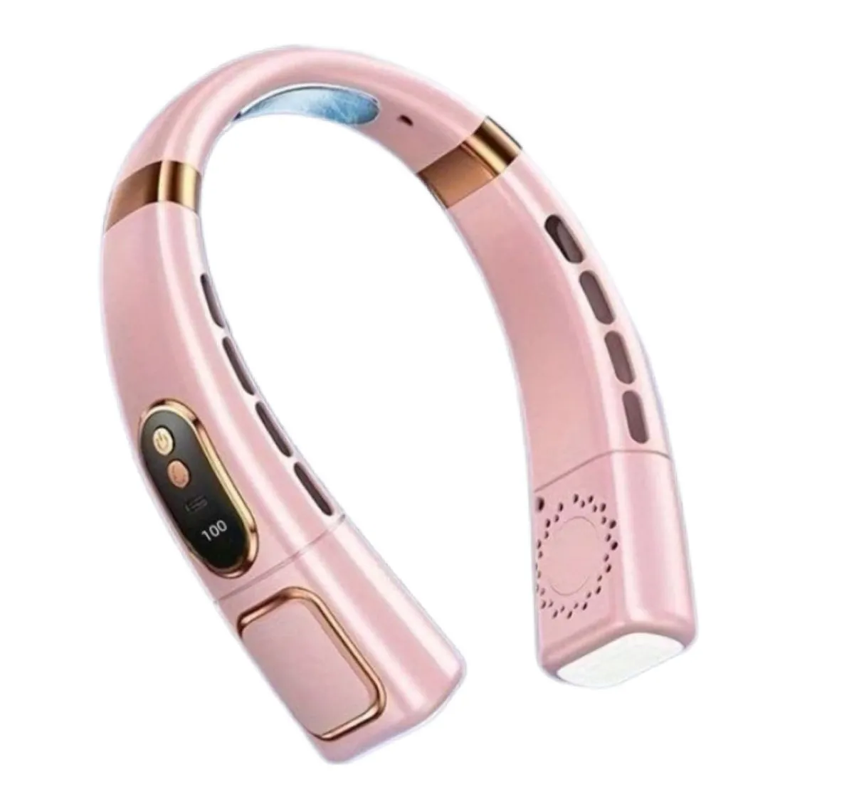 8000mAh 5-Speed Portable Neck Fan - Pink