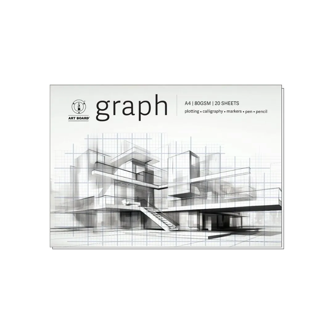 Art Board Graph Pad A4 - 20 sheets of White Graph Paper