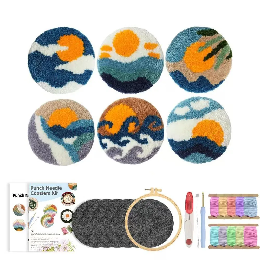 Punch Needle Coasters Kit for Beginners