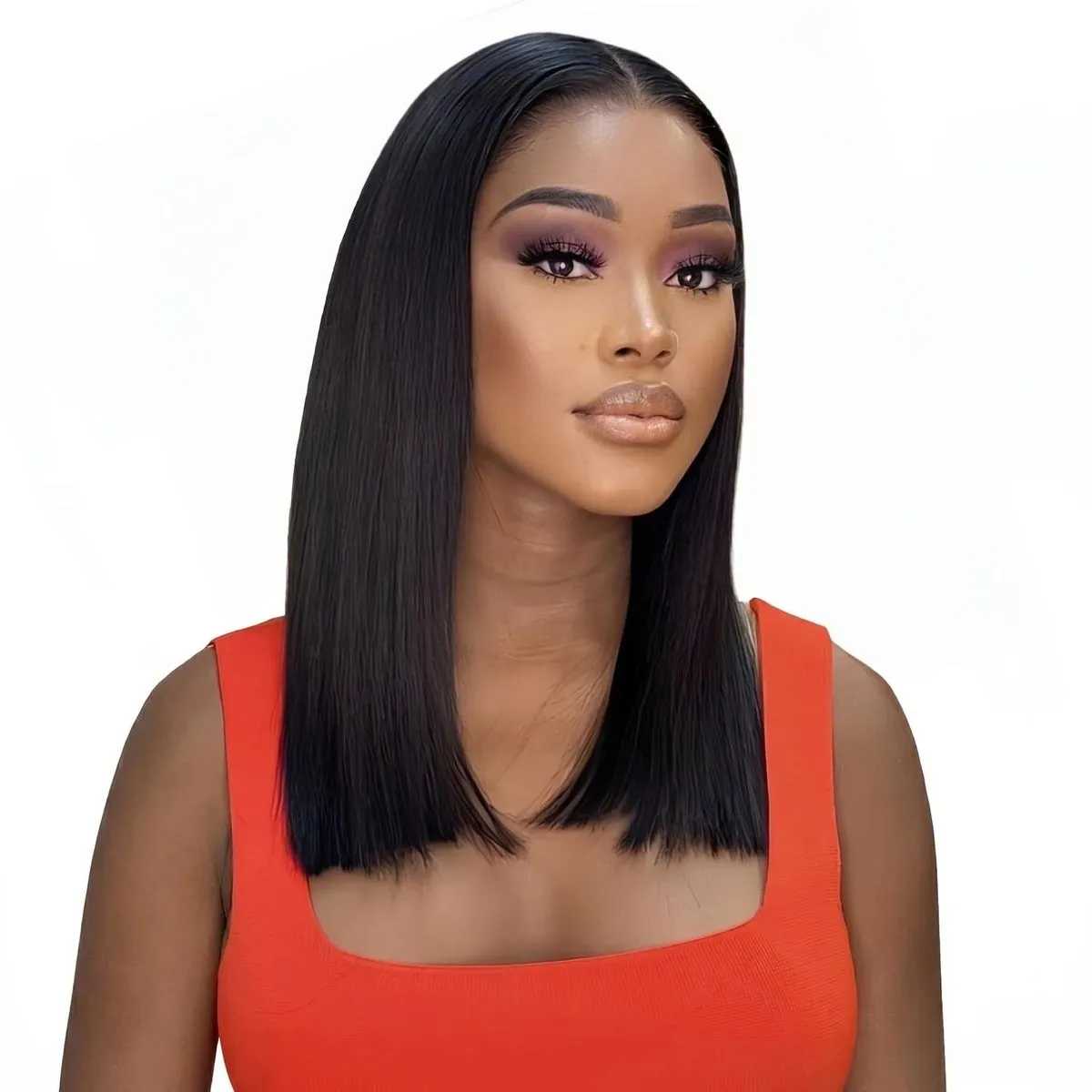 16 inch 13x4 Full Frontal Straight Bob Brazilian Human Hair Wig Weaves