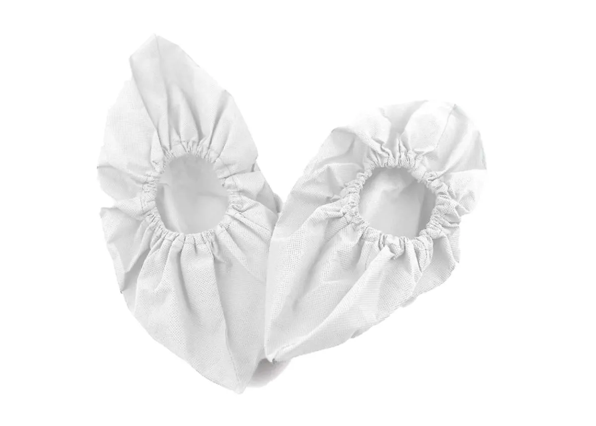 Disposable Non-Woven Shoe Covers - White - 100 Pack