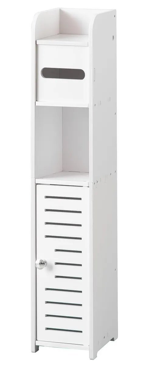 Toilet Paper Holder Stand: Bathroom Storage Cabinet Beside Toilet Shelf