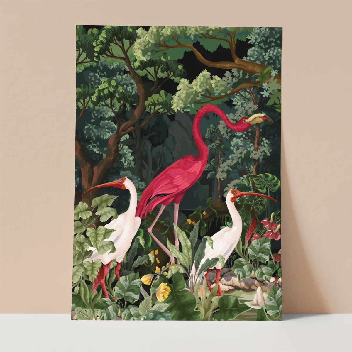 Birds in Jungle Wall Print
