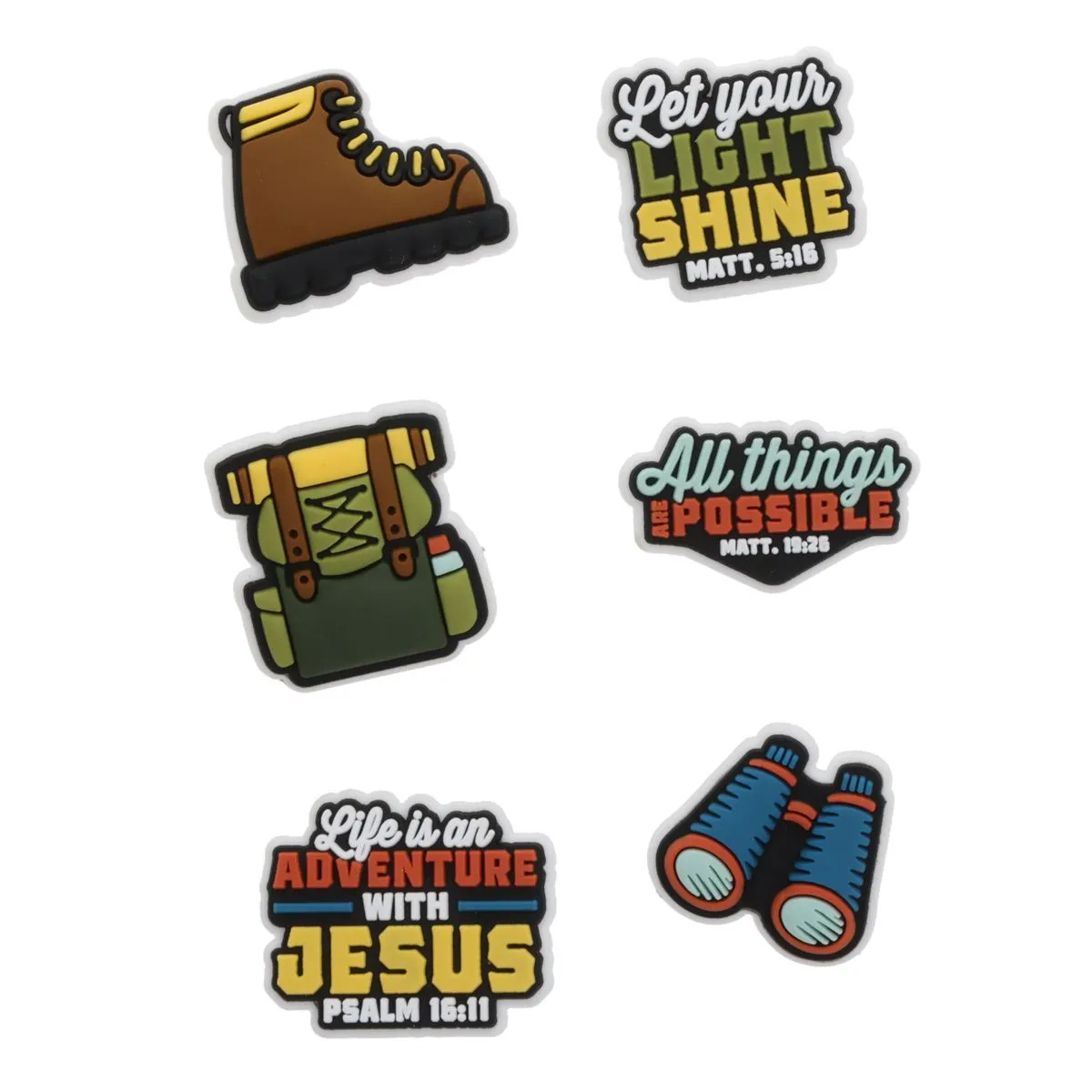 Shoe Charm Set - Six-Piece - Adventure with Jesus