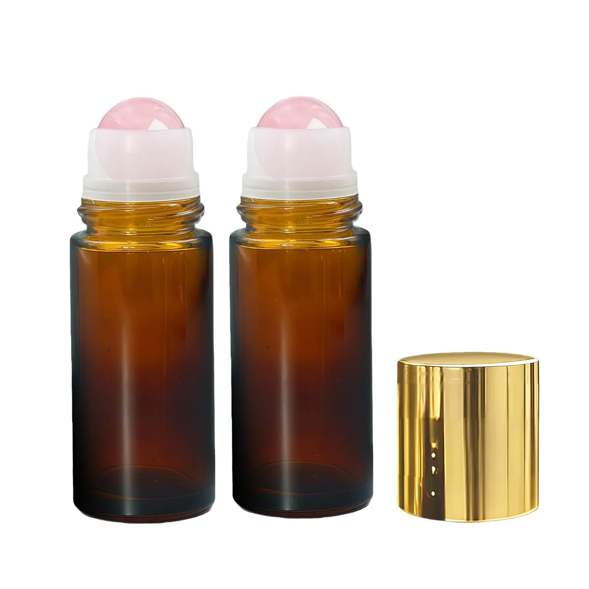 2 Pack 50ml Amber Glass Ball Bottle