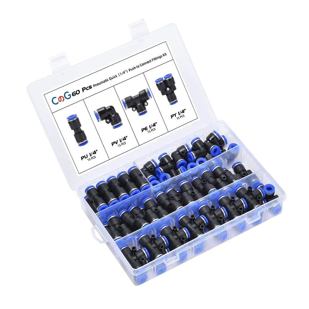 40 Piece 6mm 1/4 in Quick Connect Air Hose Fittings Kit