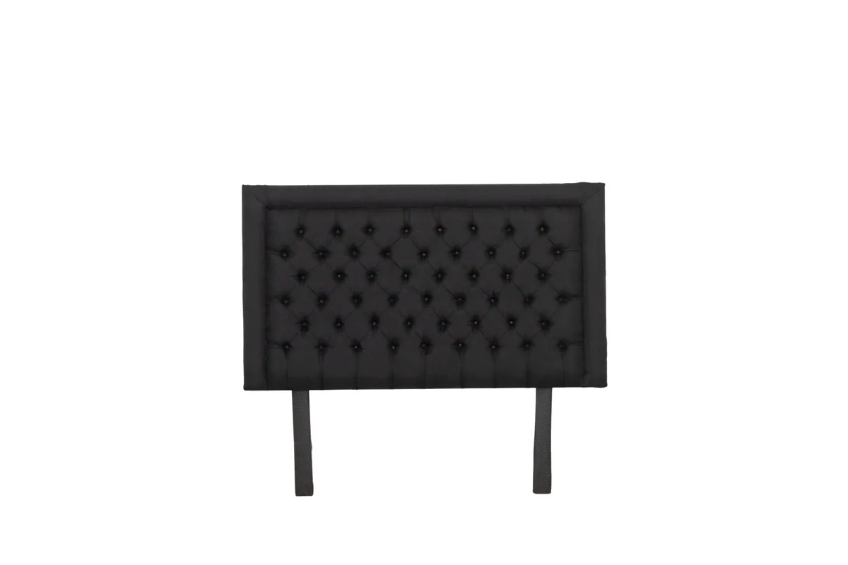 Nadine Double/Queen Tufted Button Fabric Headboard - Black 