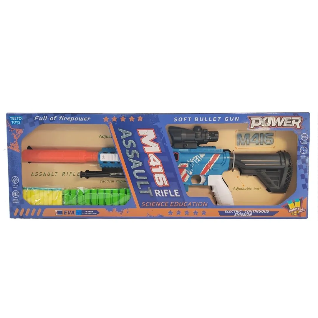 Automatic Rechargeable Electric Foam Dart Blaster - Action Toys for Boys - Blue, Red