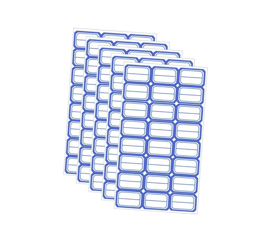 50Sheets 24 Line Label Stickers Self-Adhesive Writable School Book - Blue, White