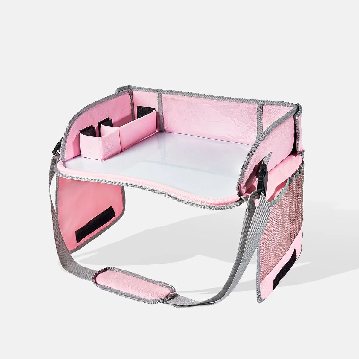 Kids Travel Tray for Toddler Car Seat - Pink, Grey