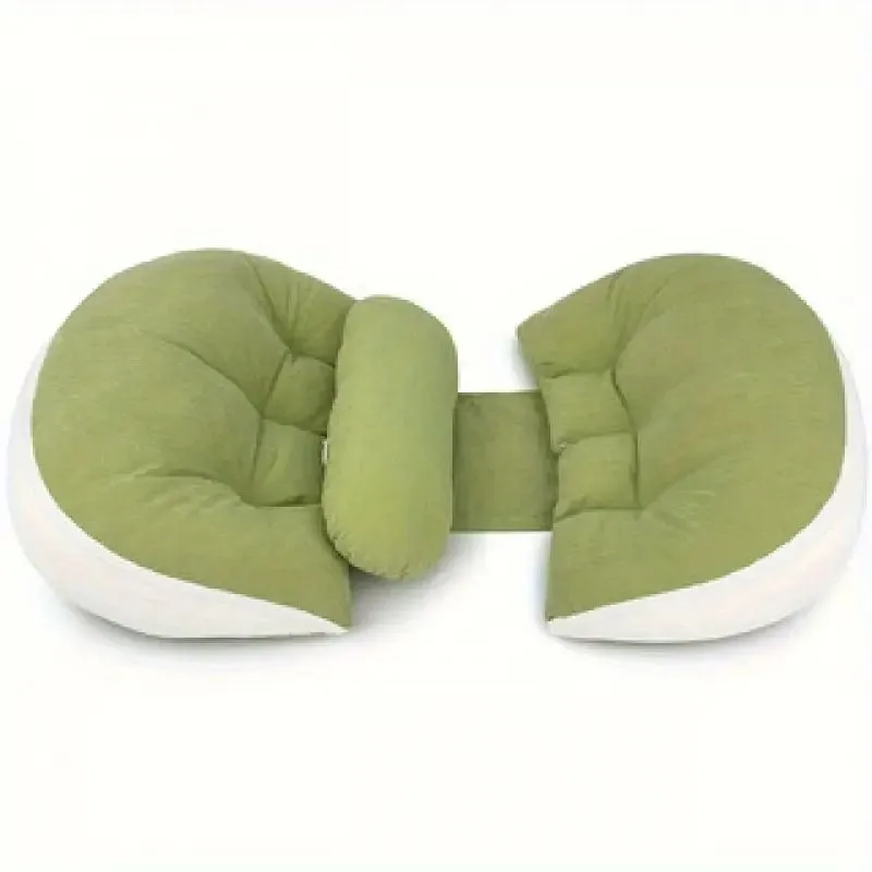 2-in-1 Adjustable Maternity Pillow - Full Body Ergonomic Support - Green