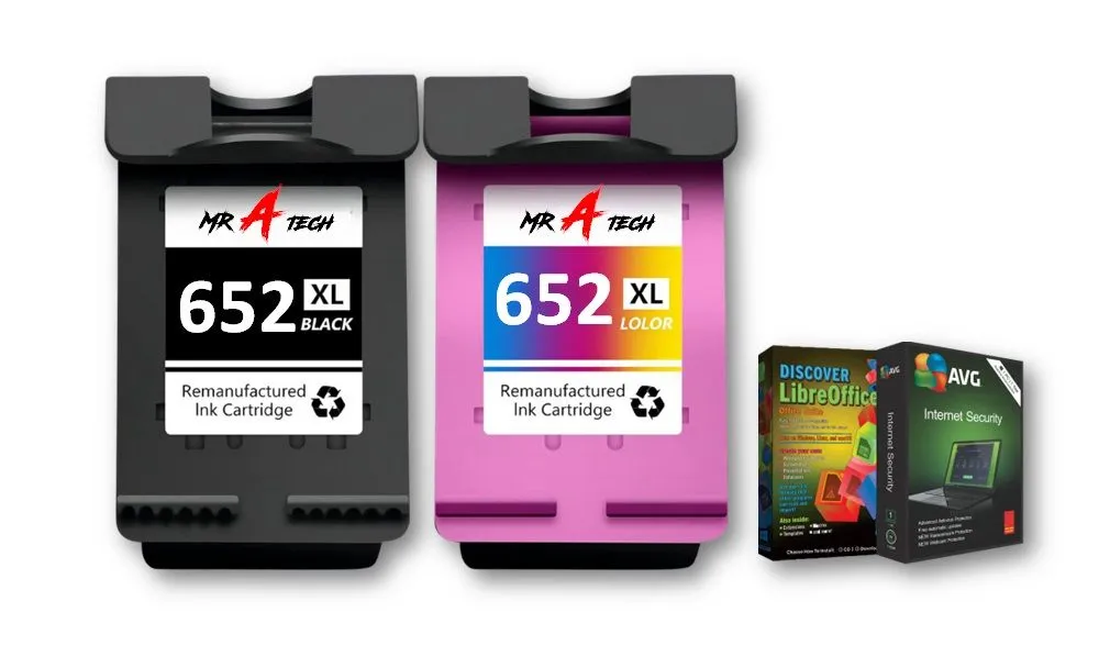 MR A TECH HP Ink 652XL/652XL Value-Pack Replacement Ink Cartridges
