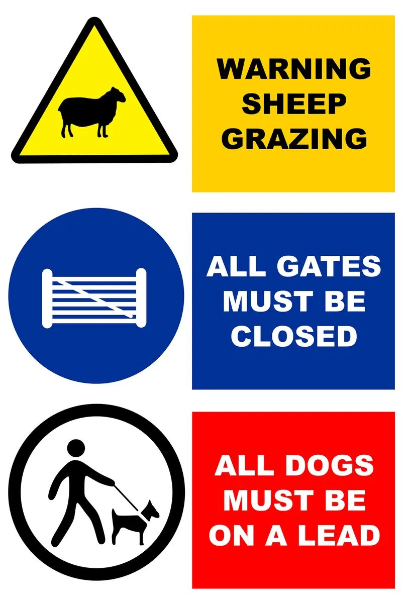 Warning Sheep Grazing All Gates Must Be Closed - 60x80cm Sign