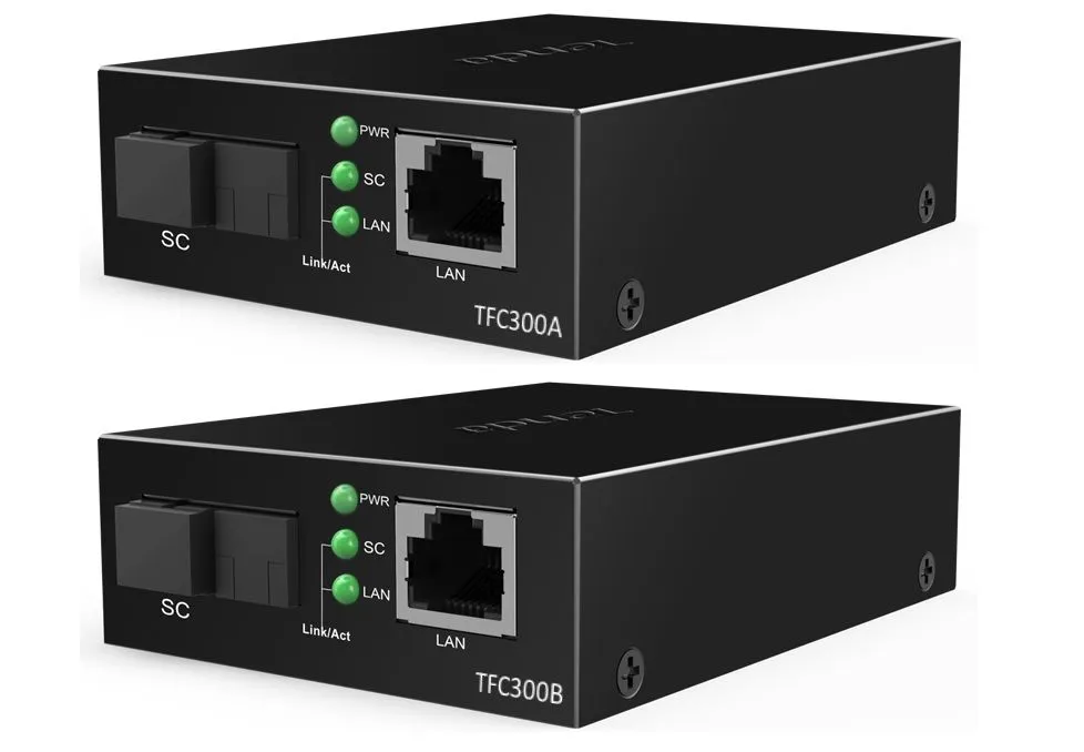 Tenda TFC300A + TFC300B Fiber Media Converter Set (Single Fiber)