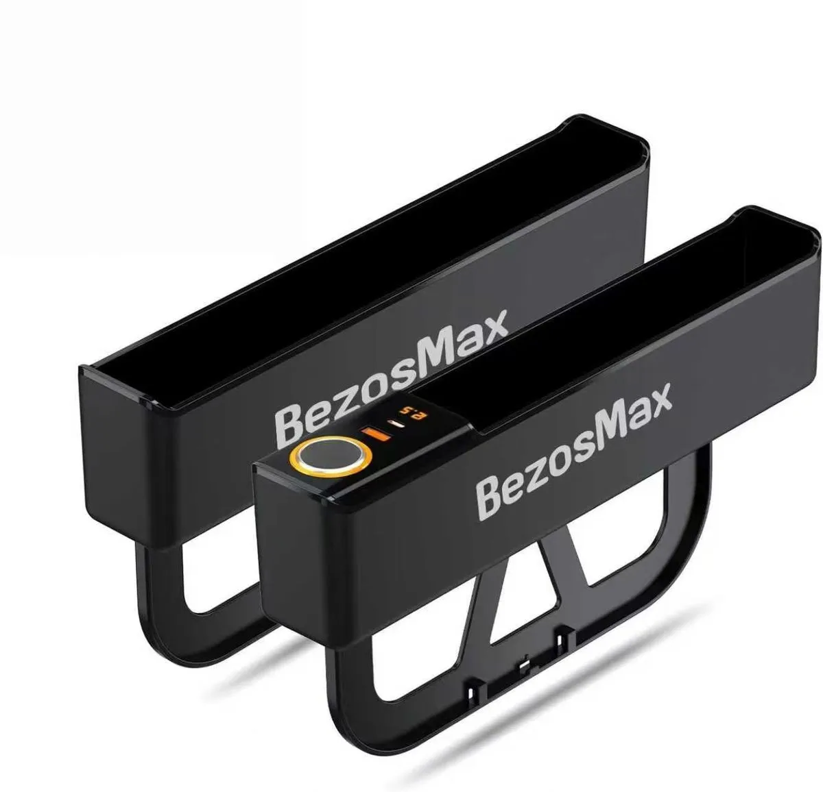 BezosMax 2 Pack Car Seat Gap Filler Organizer with USB+TYPE-C Fast Charger