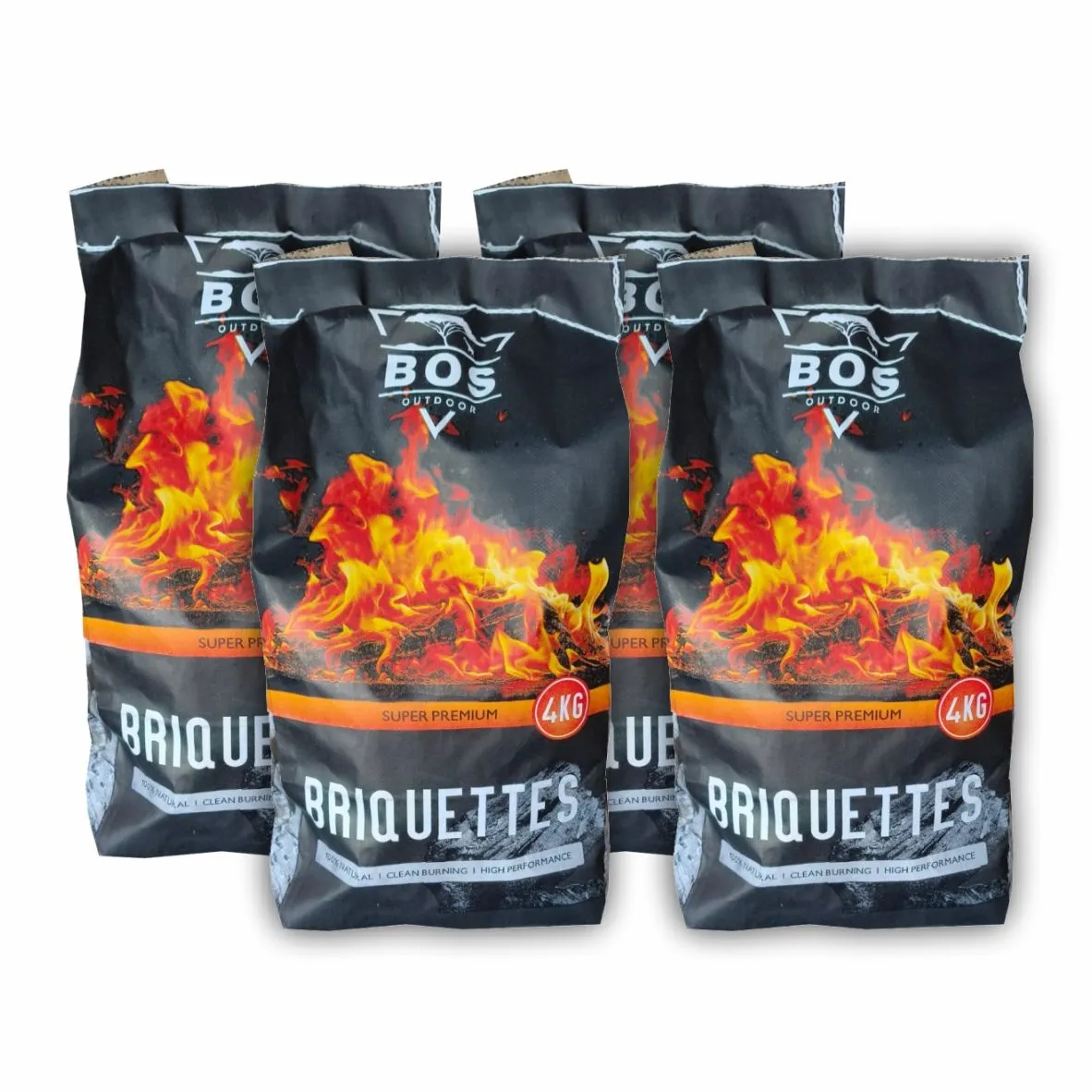 4 x Bos Outdoor Braai Briquettes 4KG