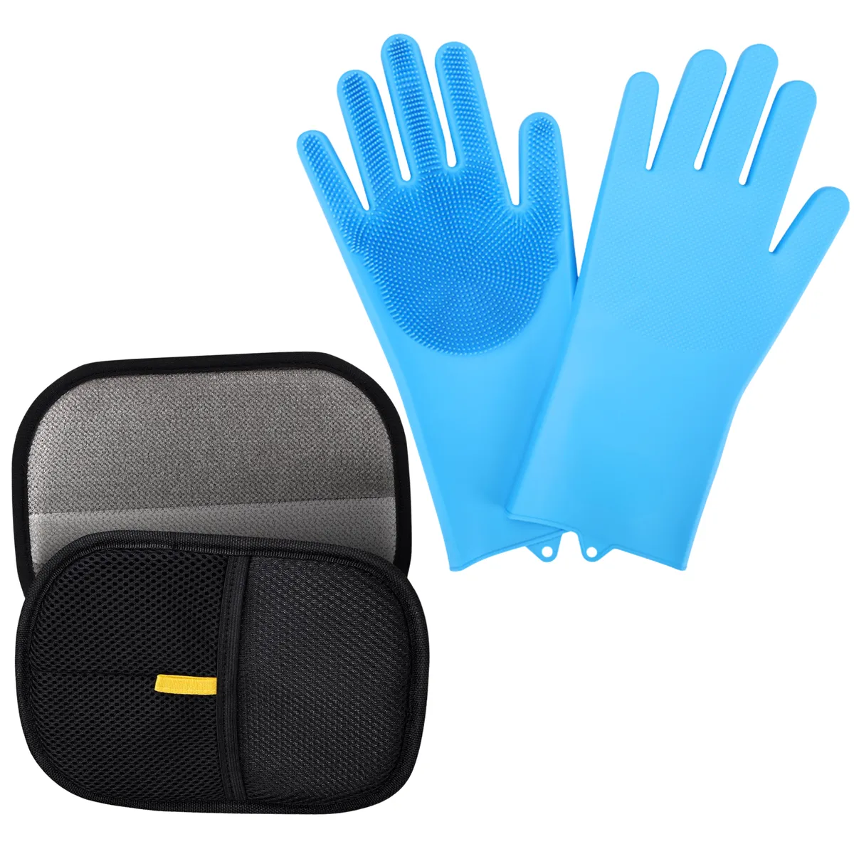 2 Pcs Pet Hair Remover & Grooming Gloves, Dogs & Cats, Bath, Massage
