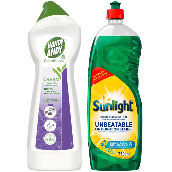 Handy Andy Cream 750ml and Sunlight Dishwashing Liquid 750ml - Cleaning Combo