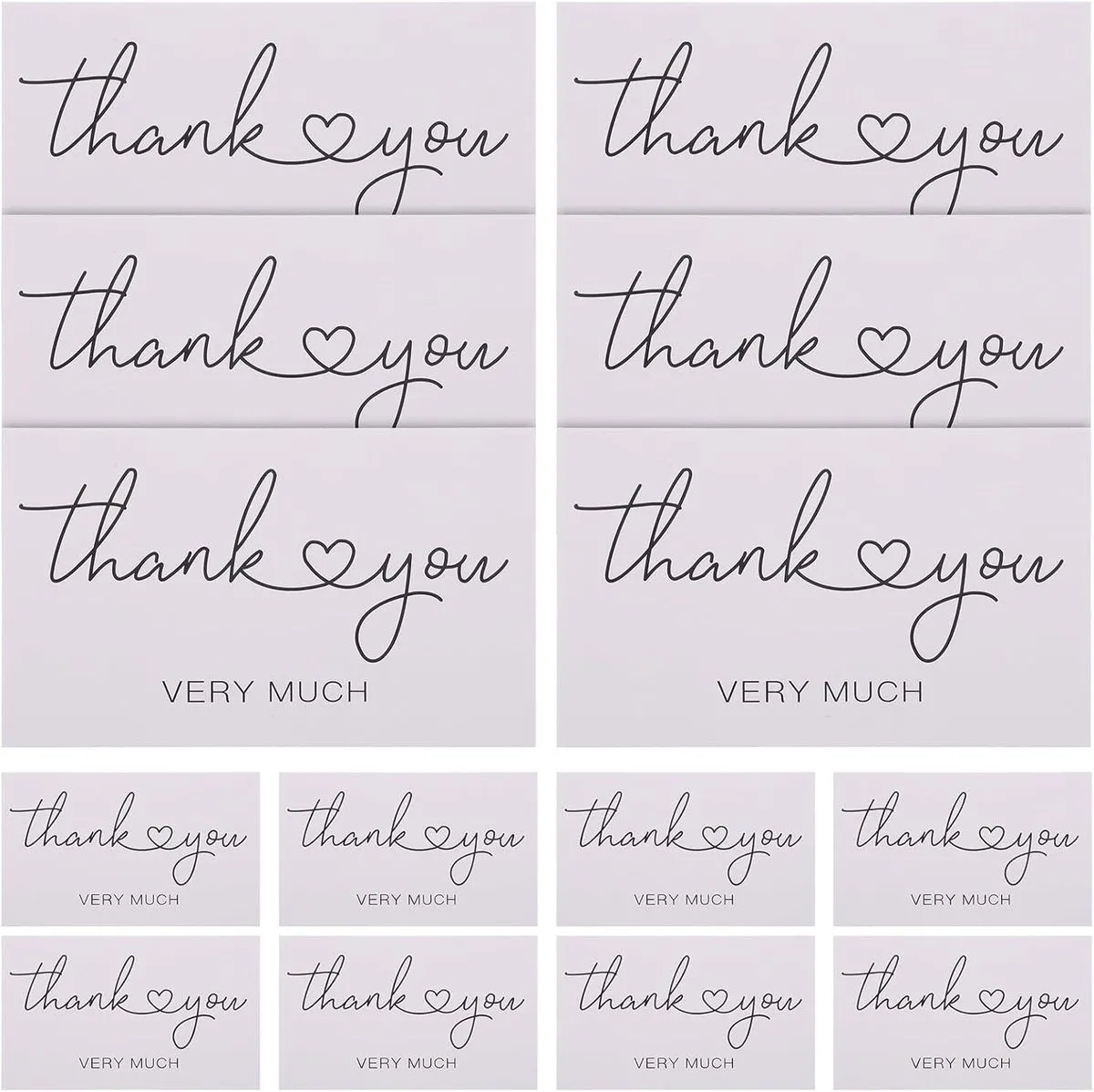 Thank You with Envelopes 150pcs White Message Cards Multi-occasion