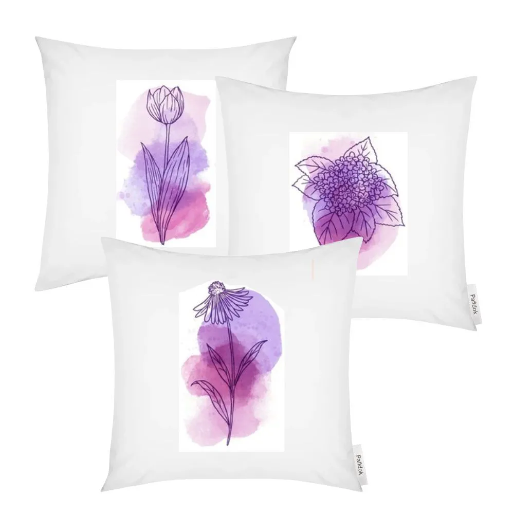 Pandok - 3 Piece Scatter Cushion Cover Set – Purple Fusion
